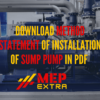 DOWNLOAD METHOD STATEMENT OF INSTALLATION OF SUMP PUMP IN PDF MEP EXTRA