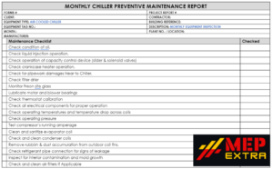 DOWNLOAD CHILLER PREVENTIVE MAINTENANCE CHECKLIST PDF MEP EXTRA