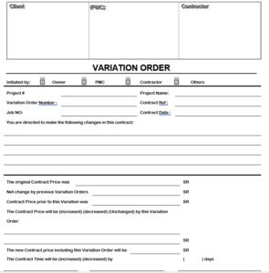 DOWNLOAD VARIATION ORDER FORMAT IN EXCEL | MEP EXTRA